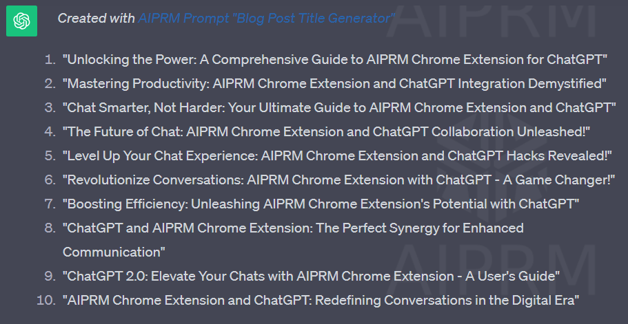 AIPRM for SEO Chrome